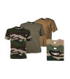 Pack 3 Tee shirt Militaire couleur camouflage, beige et marron homme