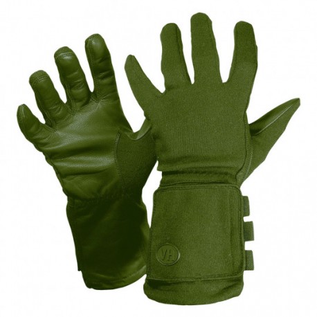 Gants longs à fenêtre en cuir Vega OG39 vert OD