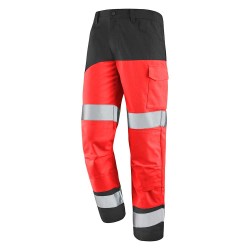Pantalon FLUO SAFE XP rouge/gris