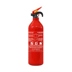 Extincteur à poudre 2 kg ABC cuve inox + support