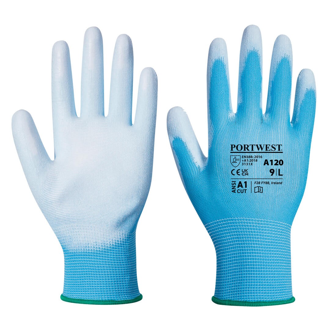 Gants de Monteur Polyester Enduit PU - Anti-Coupures Niveau B - Taille 9 :  Entretien et Sécurité Promeca
